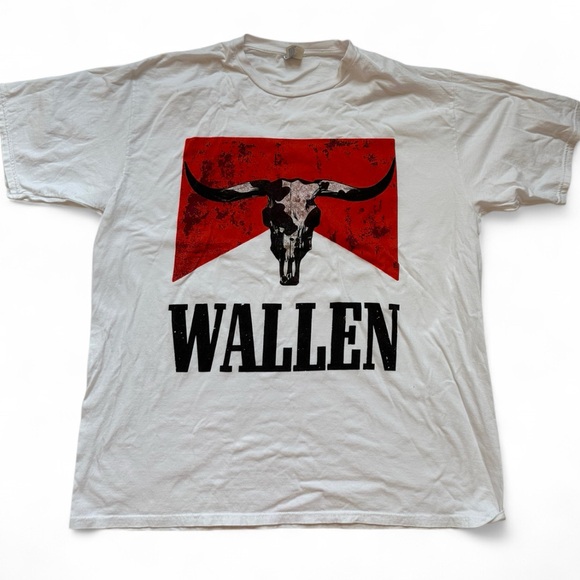 Morgan Wallen Skull Graphic T-Shirt Band Tee (White) – Size XL - Picture 1 of 7